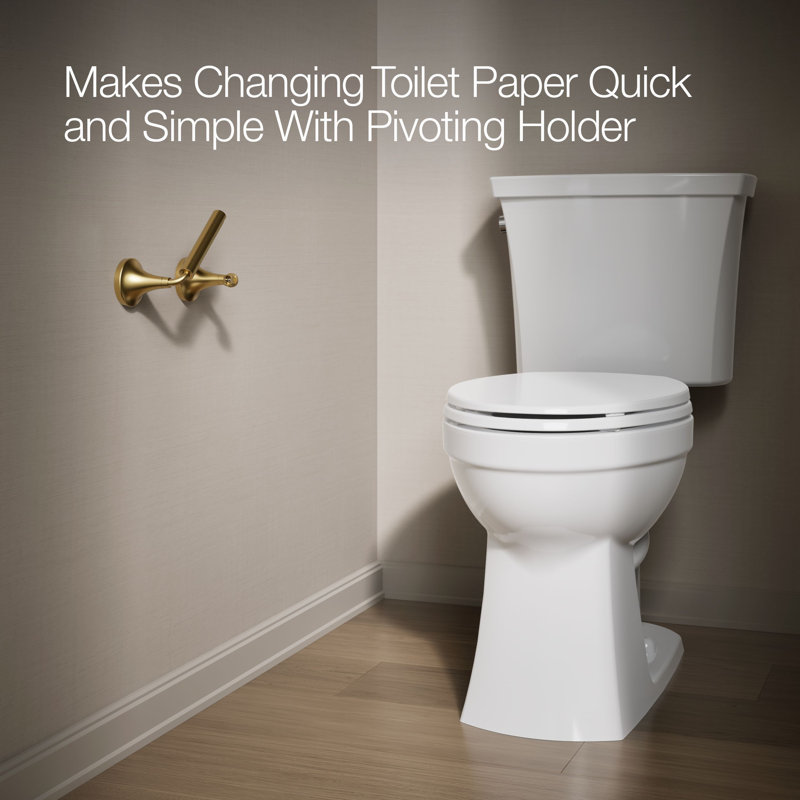 Tone Pivoting Toilet Paper Holder, Gold