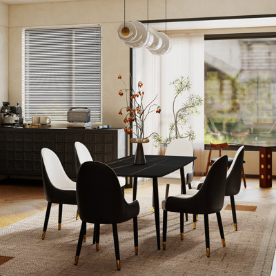 6 - Person Sintered Stone Top Four-leg Dining Set by Ivy Bronx