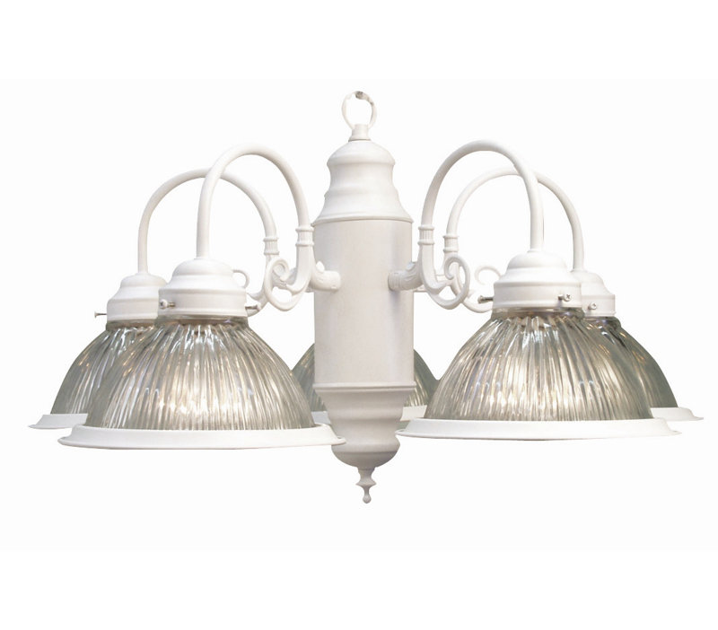 Haelly 5 - Light Dimmable Classic / Traditional Chandelier, White