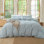 Ensemble de housse de couette rayé 100% coton délavé DONEUS