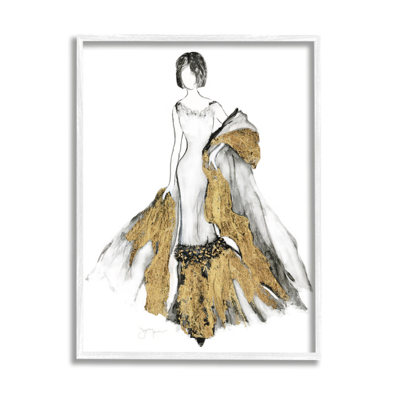 «Fashion Glam» par Janet Tava - impression de mode, Cadre blanc, H 30 po x l 24 po