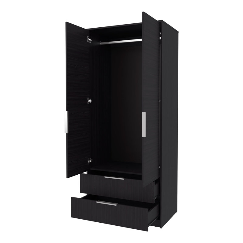 Garde-robe 2 tiroirs 2 tiroirs avec tringle