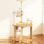 Tour de chat de 41,3 po pour chats d'intérieur, illustrant une structure en bois moderne et élégante, avec poteaux à griffes couverts, acrylique et perchoir relaxant, avec aspect chic, poteaux à gratter,