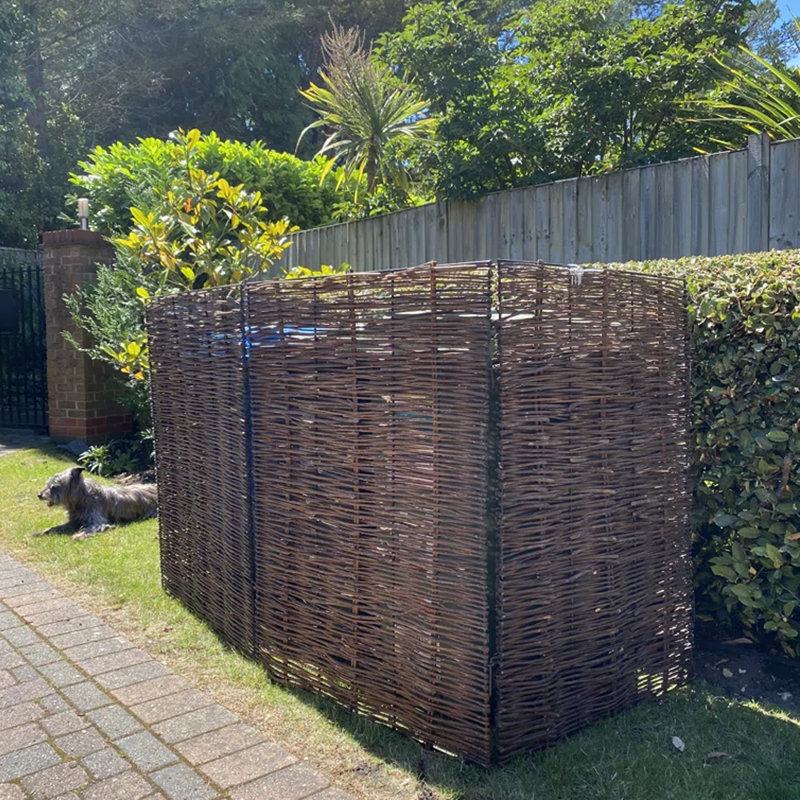Willow Woven Trash Can Enclosure