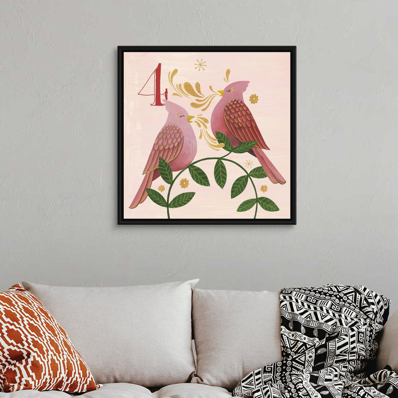 "Les douze jours IV" par Grace Popp - reproduction d'art sur toile, H 26 po x l 26 po x P 1,75 po, Cadre noir