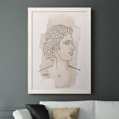 House of Hampton® Greek Sculpture David Eye With Dried Wildflowers On Wood  Painting