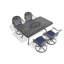 Ensemble de salle à manger 5 pièces en aluminium coulé résistant aux intempéries, comprenant 4 chaises pivotantes et une table rectangulaire avec cadre-749358439