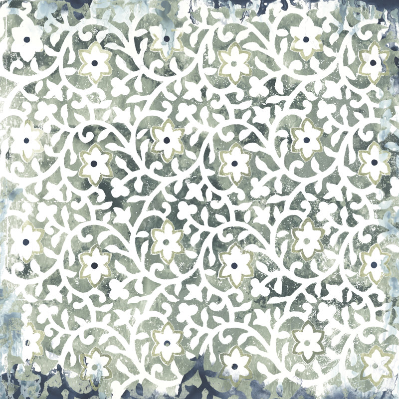 Carrelage fleur en pierre III, H 12 po x l 12 po