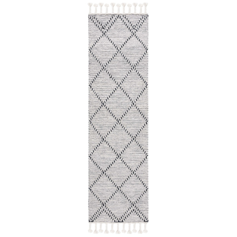 Dessiree Hand Woven Wool And Cotton Geometric Rug, Runner 2'3" x 8'