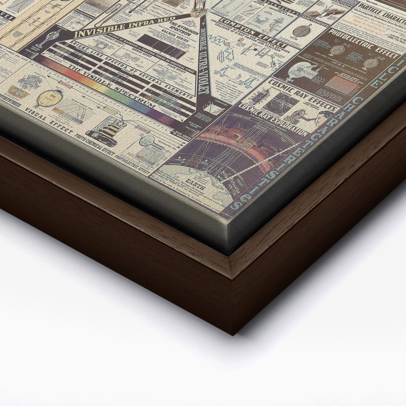 Chart of Electromagnetic Radiations, Canvas, 16"H x 20"W, Brown Framed