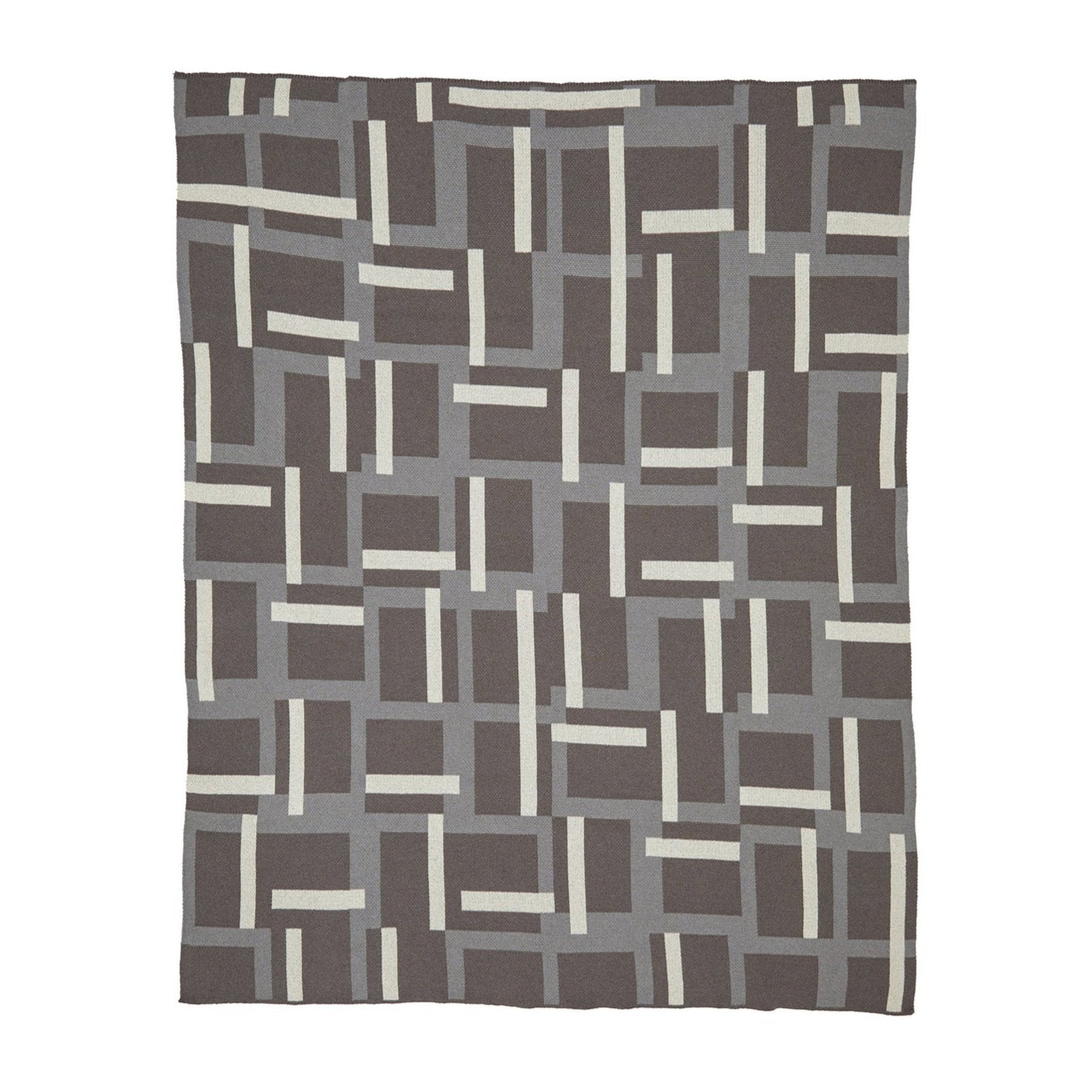 Modern Knit Throw Blanket, Gray