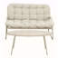 Ensemble de causeuse et de table basse d'extérieur moderne, ensemble de conversation de patio toutes saisons avec coussins épais, mobilier de bistro 2 pièces pour la cour, le balcon, le jardin, blanc cassé