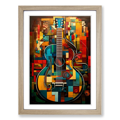 Guitar Orphism - Single Picture Frame Print on Wood