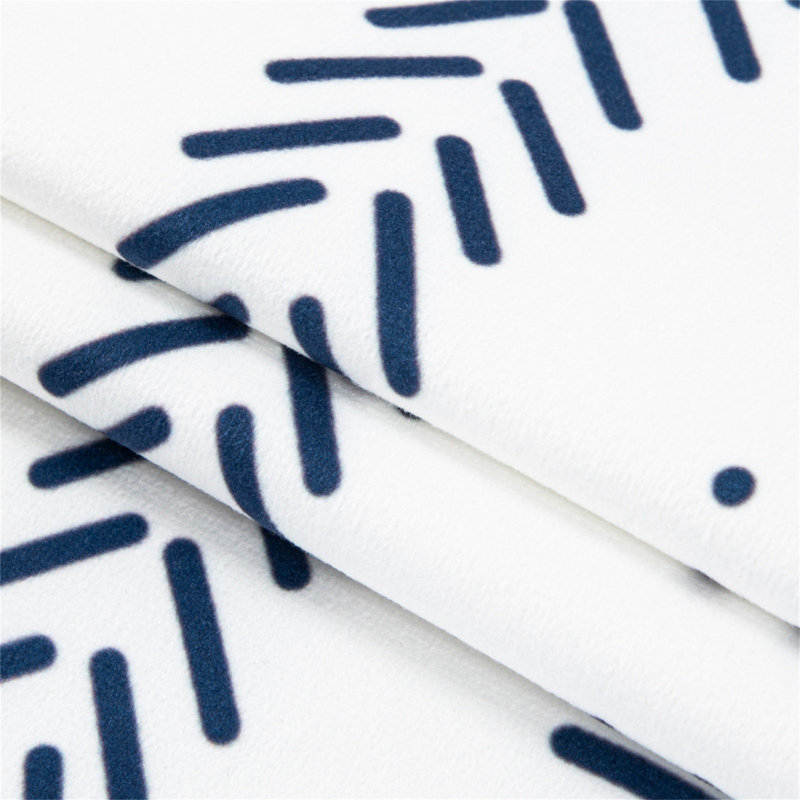 Lendsey Outdoor Square Pillow Cover, White/Navy