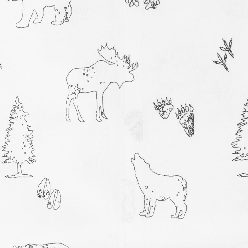 Shasta Lake Cotton Percale Standard Sheet Set, Twin Sheet Set with 1 Pillowcase, Animal Tracks