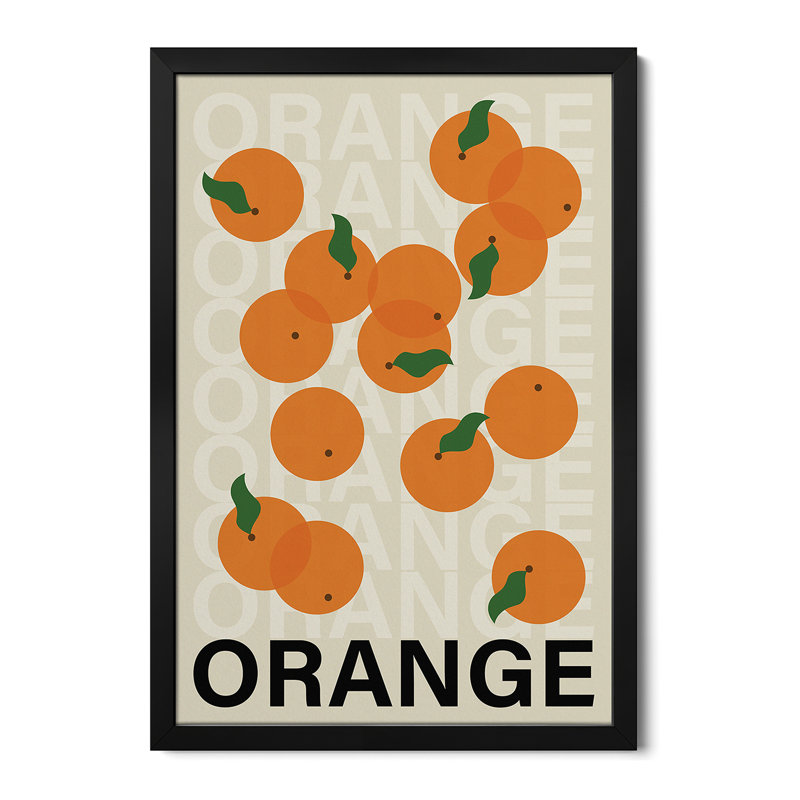 Orange - reproduction d'art murale - affiche de galerie, H 32 po x l 24 po