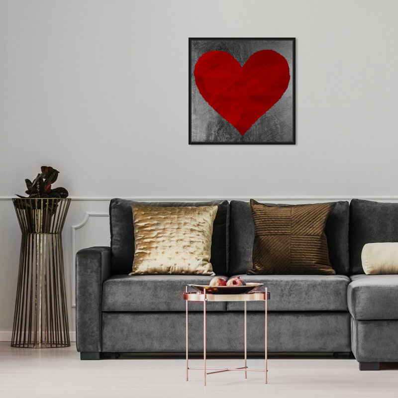 «Forever in Love Hearts», impression sur toile, H 16 po x l 16 po, Toile encadrée, Noir