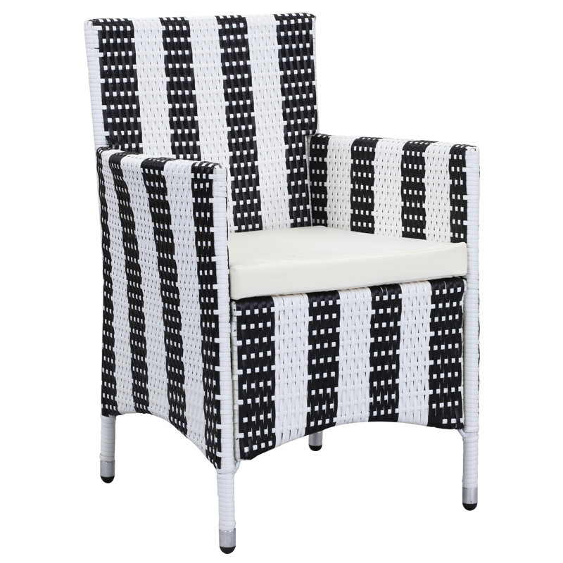 Chaise avec coussins Mcmillen, White/Black