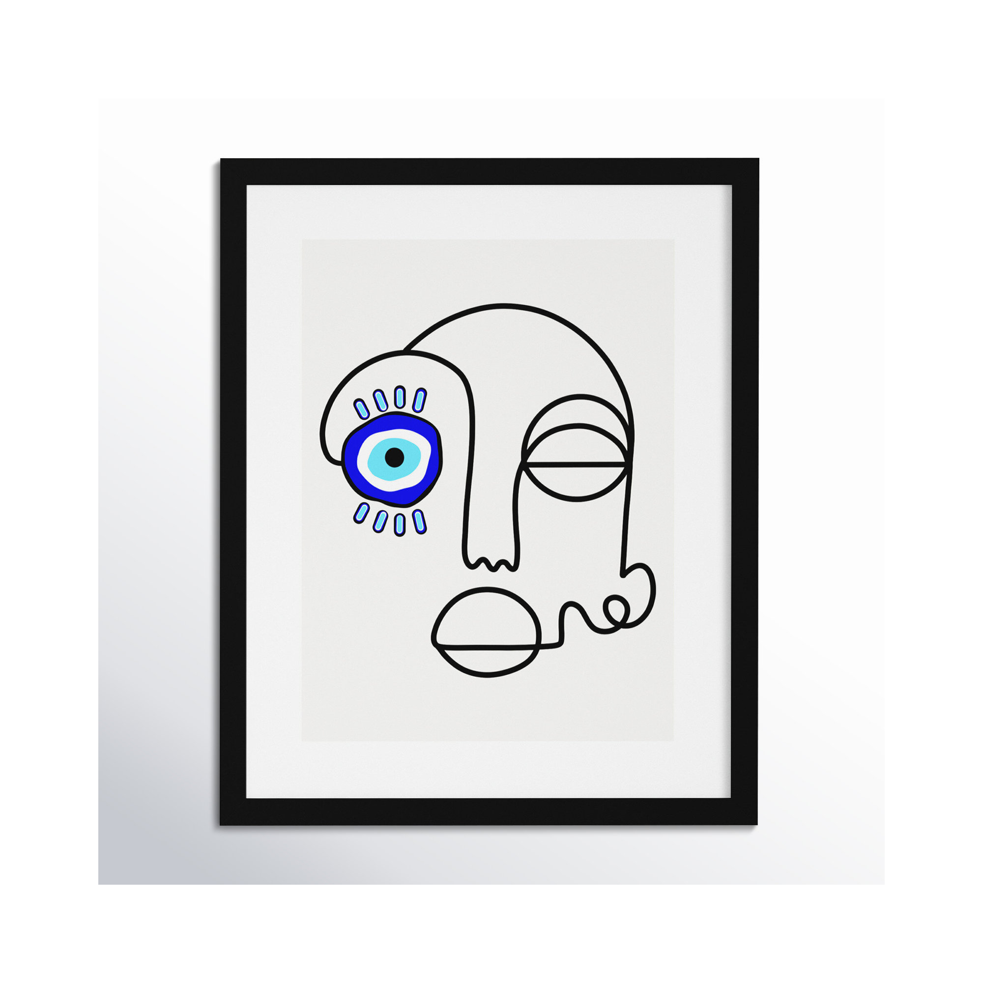 No Evil Allowed by Shatha Al Dafai, Noir Black, 21.38" H x 17.38" W x 0.875" D
