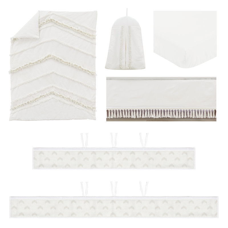 Literie 6p pour lit de bébé Sweet Jojo Designs + doublure en maille respirante respirante Baby Boho Chic Boy