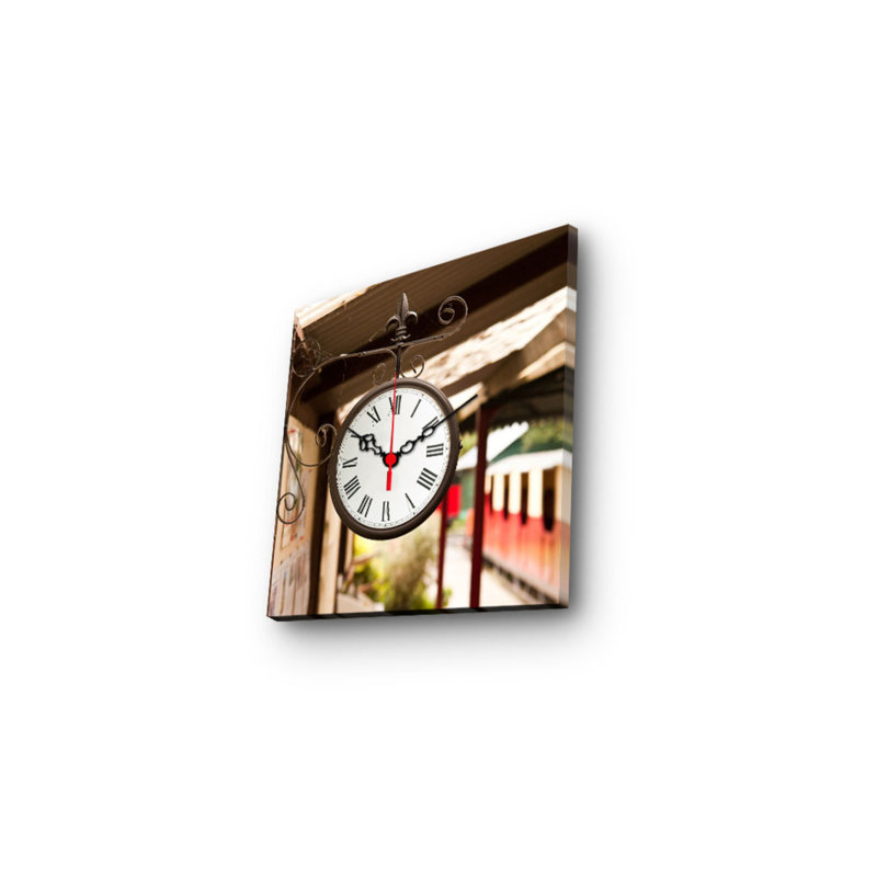 Elegant Decorative Canvas Wall Clock, 11 x 11 inches | 100% Suede Canvas, 100% Wooden Frame (Thickness: 1.2 inches) | Perfect for Home Decor, Living Room, Office, Timeless Style & Functionality