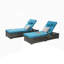 Ensemble de 2 chaises longues d'extérieur avec rangement pour la piscine-771235558