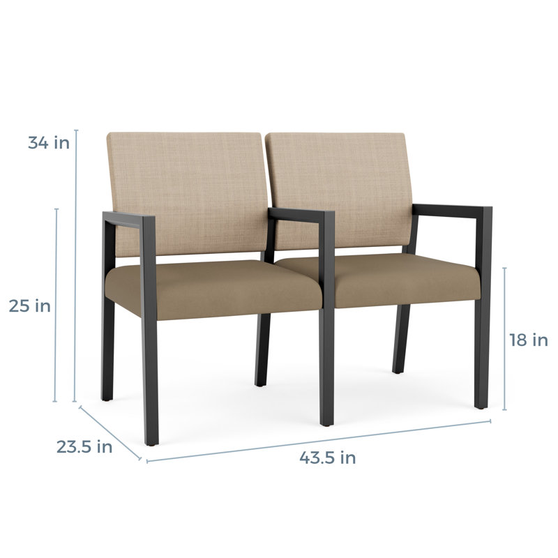 Structure en bois 2 places Brooklyn, Noir, Chambray calcaire / Patriot Plus taupe