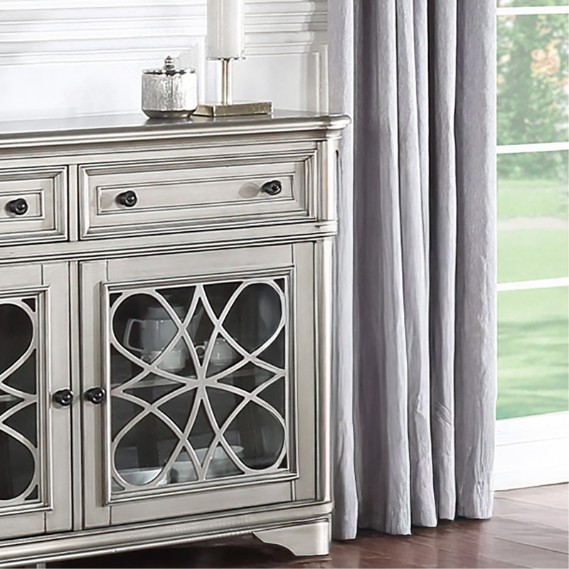 Armoire de style traditionnel avec finition argentée 1 pièce, Argent argent