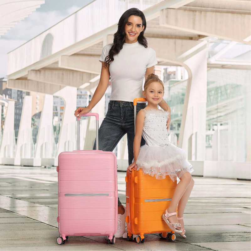 Ensembles de valises 4 pièces (14/20/24/28) Valise extensible légère et durable en PP