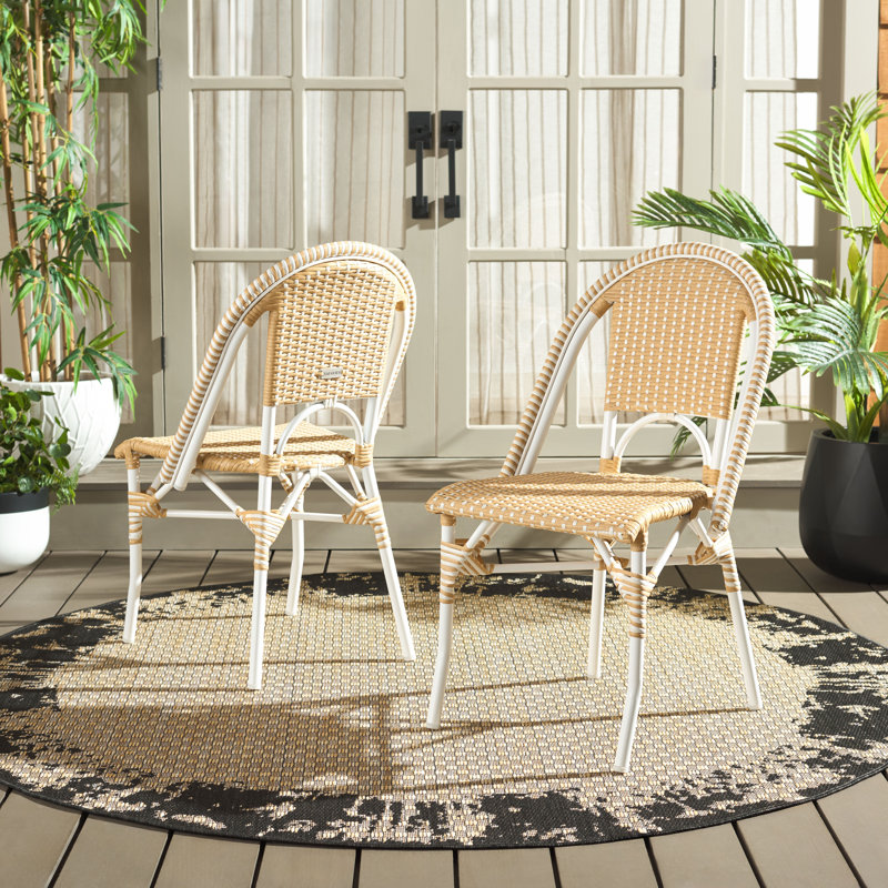 Torino Outdoor Dining Side Chair, Natural Wash/White