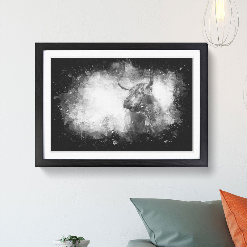 Highland Cow - Picture Frame Graphic Art Print, Black Framed, 24cm H x 33cm W x 2cm D