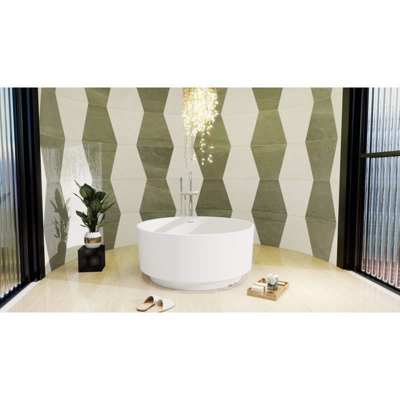 49'' x 49'' Freestanding Soaking Solid Surface Bathtub