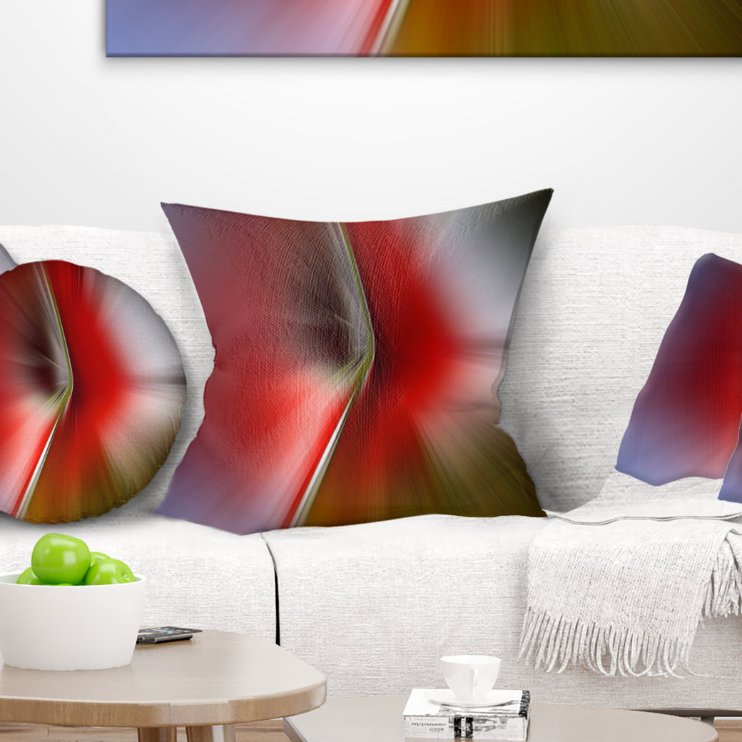 Design Art Explosion of Red on Purple - Abstract Printed Throw Pillow ...