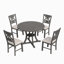 Table de salle à manger 5 pièces et 4 chaises en tissu avec pieds de table et tablette de rangement-1567834828-1567834829-1567834830