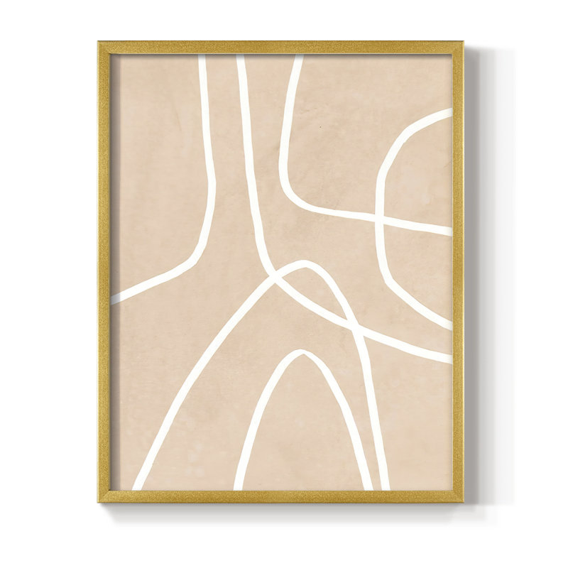 «Clean Contour I», reproduction encadrée - bois massif, Or, H 14 po x l 11 po