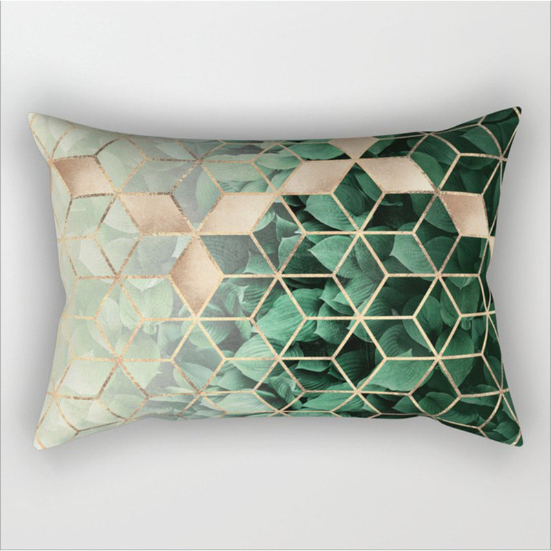 (Covers Only) Set of 2 Rectangular Colorful Lumbar Pillow Covers
