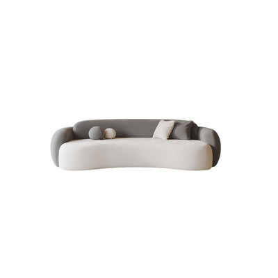 Dark grey curved negotiating sofa