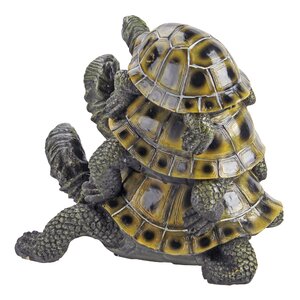 Design Toscano Three's A Crowd Stacked Turtle Statue & Reviews | Wayfair