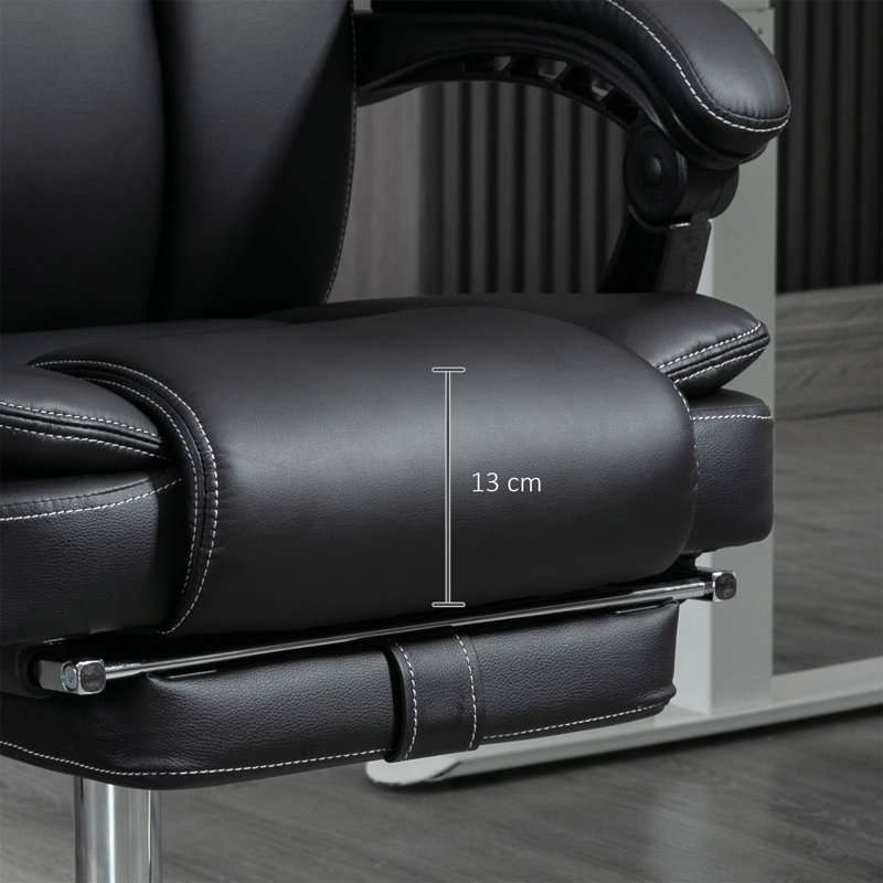 Fauteuil inclinable pivotant en simili cuir Gangarm, Similicuir noir