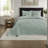 Antimicrobial Oversized Reversible Bedding Set, Cotton Seafoam
