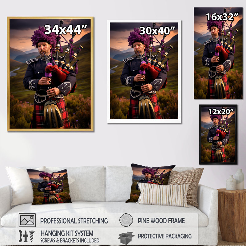 Écosse, cornemuse Great Highland, en Écosse I, Toile tendue, H 32 po x l 16 po