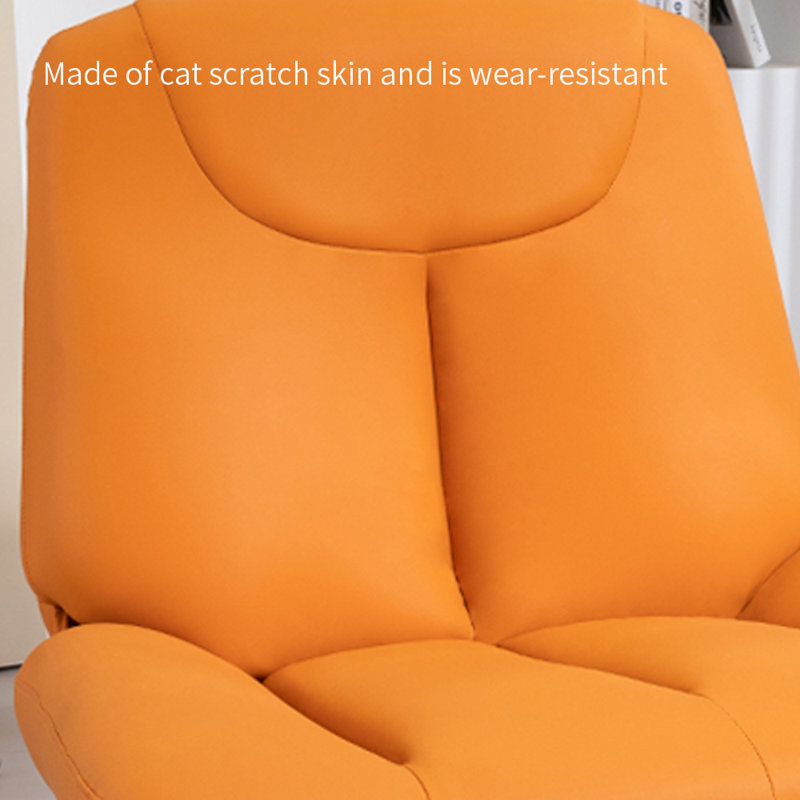 Ergonomic faux leather lounge chair, Orange