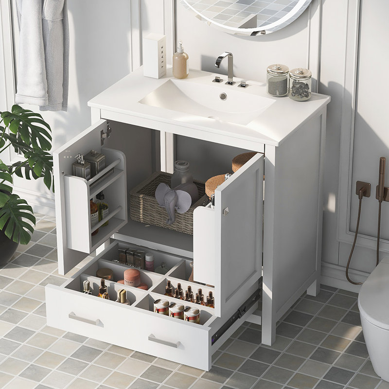 Meuble-lavabo simple avec plateau Hymir 30,01, Gris