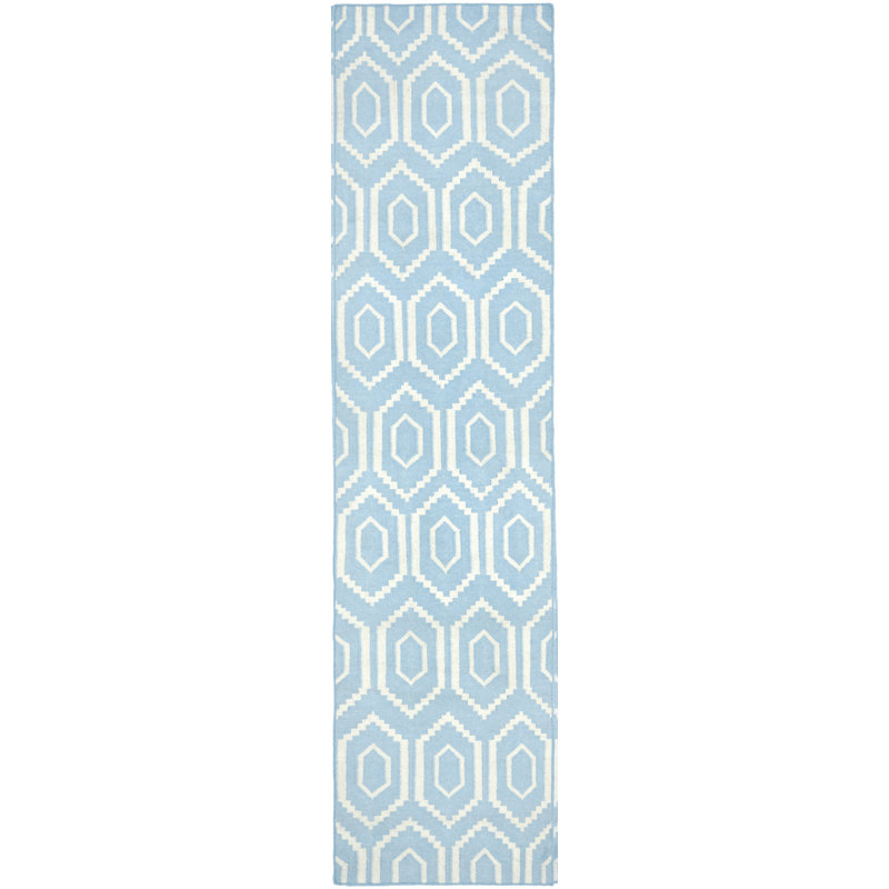 Normal Geometric Wool Hand Woven Area Rug, Runner 76 x 183 cm