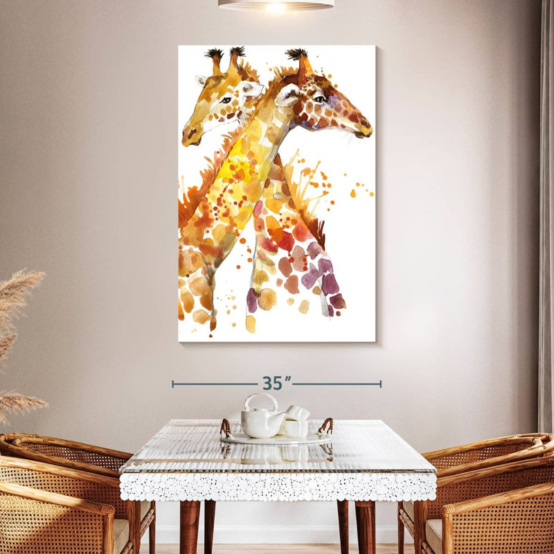 Brampt Two Hugging Giraffes, 51" H x 34" W