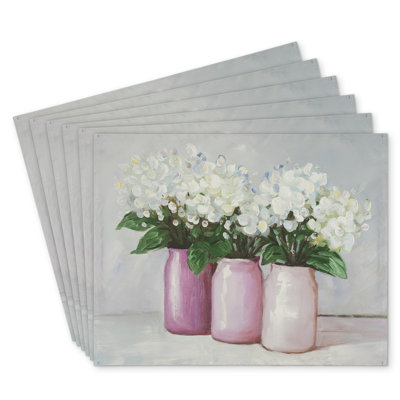 Hydrangea Flowers Polyester Mindaugas Set of 6 - Home Decor