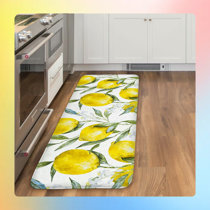 Martha Stewart Bloomfield Sweet Home Anti-Fatigue Kitchen Mat, Beige/White,  19.6x39 