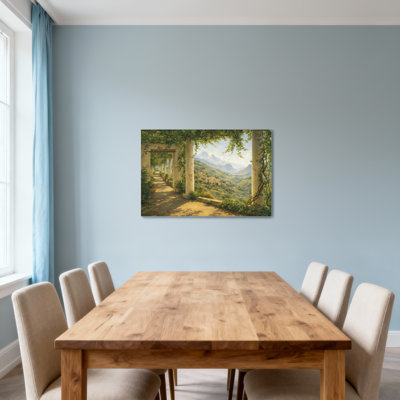 Scénario et paysages urbains Colonnade Path Vineyard Mountain View Landscape Garden Scene