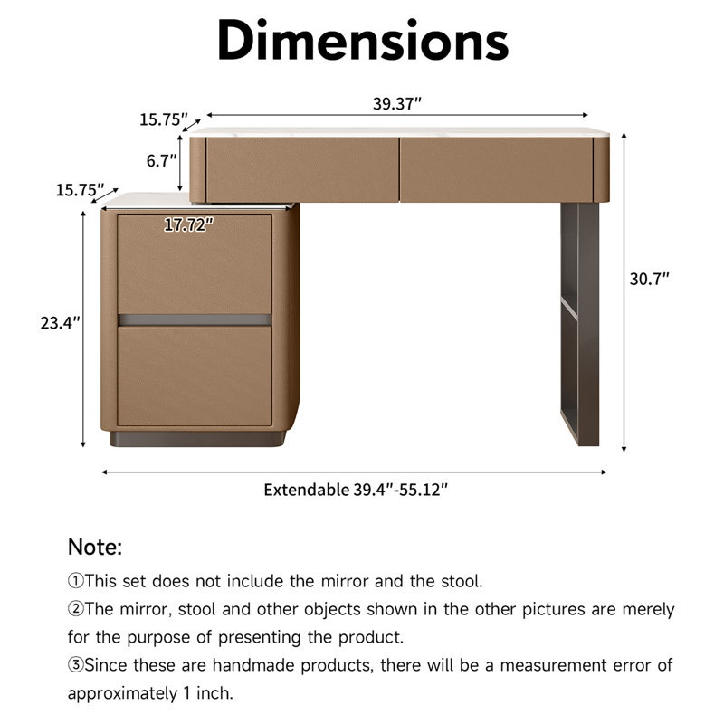 Table de coiffeuse Soild, Brown