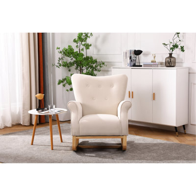 Chaise berçante à haut dossier pour chambre de bébé, siège recouvert, mousse confortable, chaise moderne de capacité de charge de 250 lb, rembourrage en éponge, support de poids
